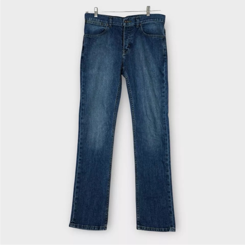 KREW Jeans Kslim Mens Size 32 Fits 33x33 Blue Mid Wash Denim Skate Boarding KR3W - Picture 1 of 14